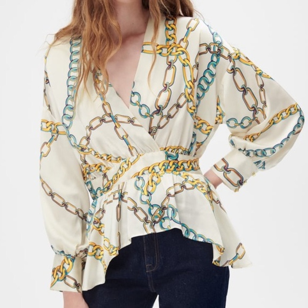 Zara chain link blouse